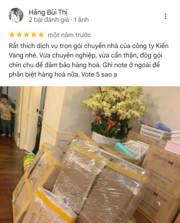 Review đánh giá 5 sao từ chị Hằng