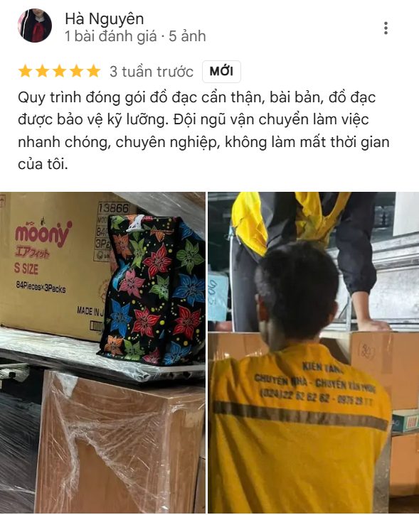 Review đánh giá 5 sao từ chị Hà