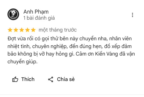 Đánh giá từ anh Anh Phạm