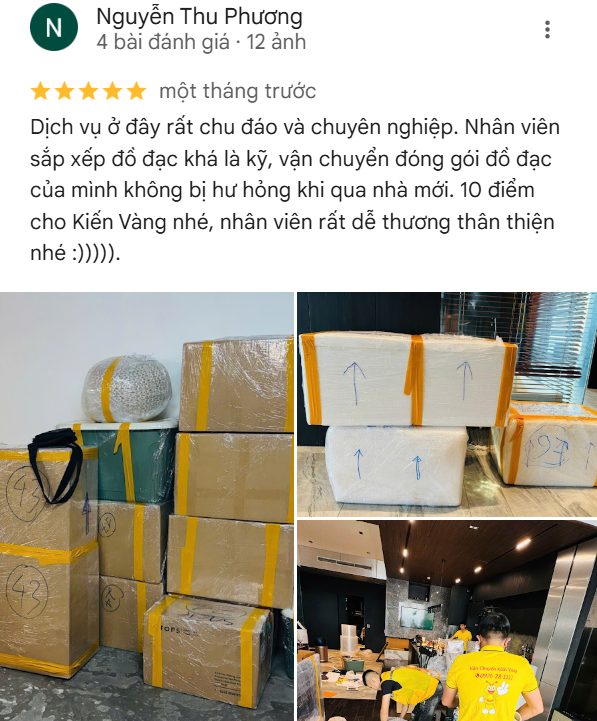 Dịch vụ chuyển nhà tại Đan Phượng, Hà Nội 11 Đánh giá từ chị Phương