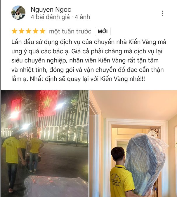 Dịch vụ chuyển nhà tại Đan Phượng, Hà Nội 10 Đánh giá từ chị Ngọc