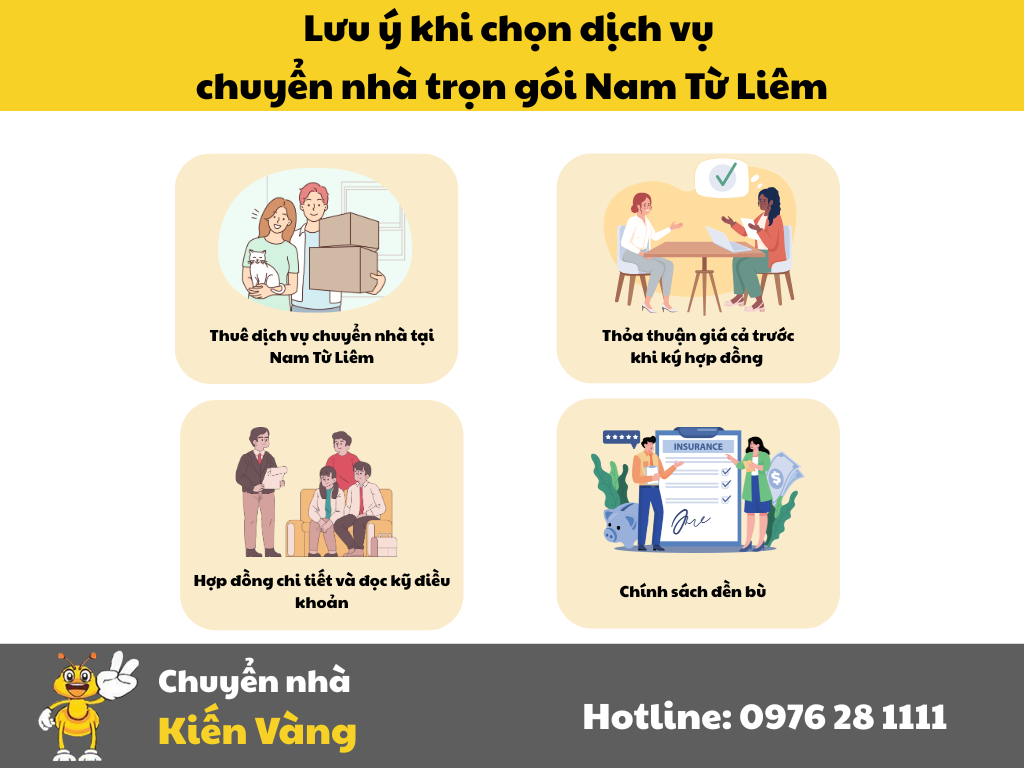 Lưu ý khi chọn dịch vụ chuyển nhà trọn gói Nam Từ Liêm