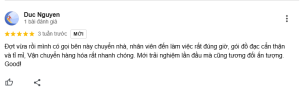Đánh giá về dịch vụ chuyển nhà Kiến Vàng của anh Nguyễn Đức