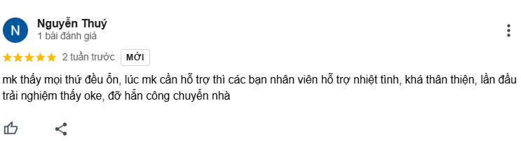 Đánh giá dịch vụ chuyển nhà Kiến Vàng của chị Thúy