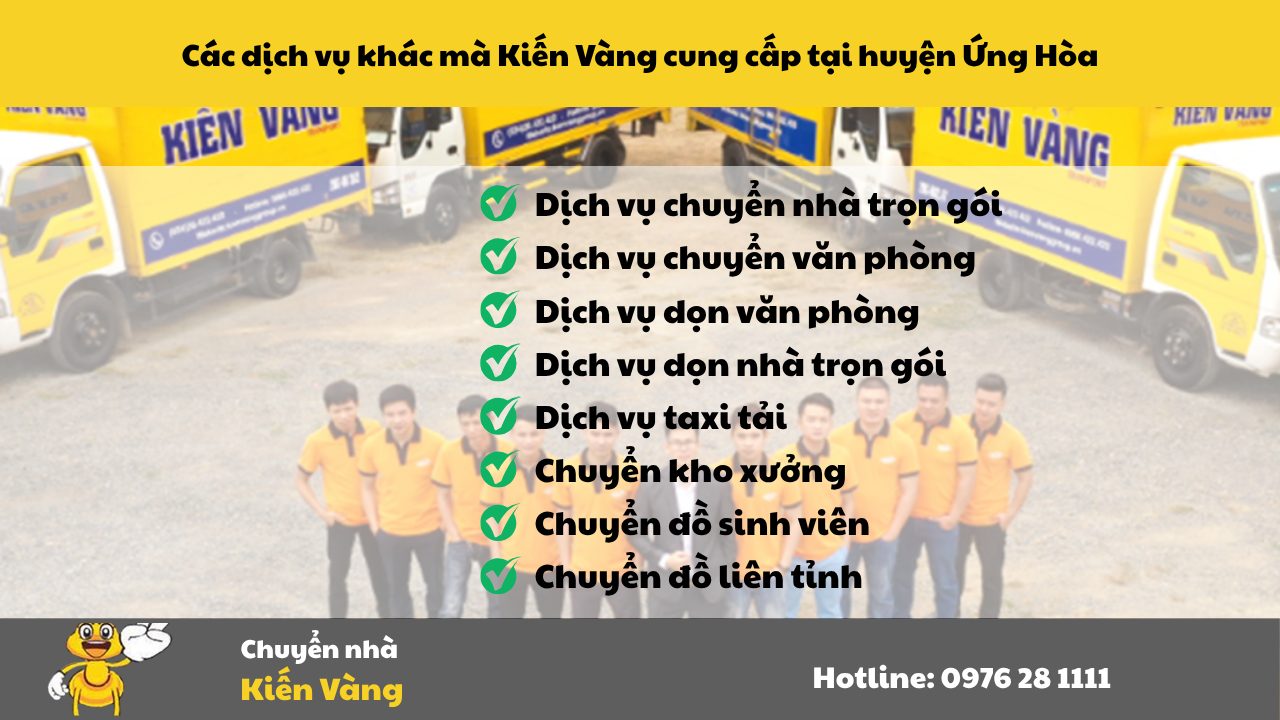 Các dịch vụ khác mà Kiến Vàng cung cấp tại huyện Ứng Hòa