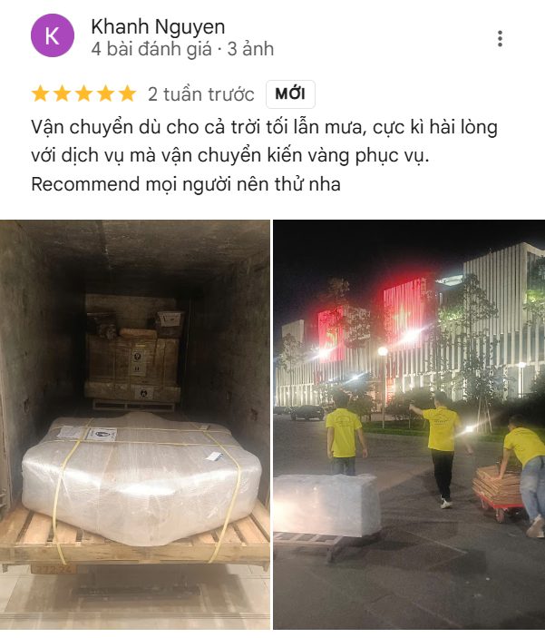 Dịch vụ chuyển nhà tại Vinhomes Ocean Park 1, 2, 3 8 Ảnh đánh giá từ anh Khánh