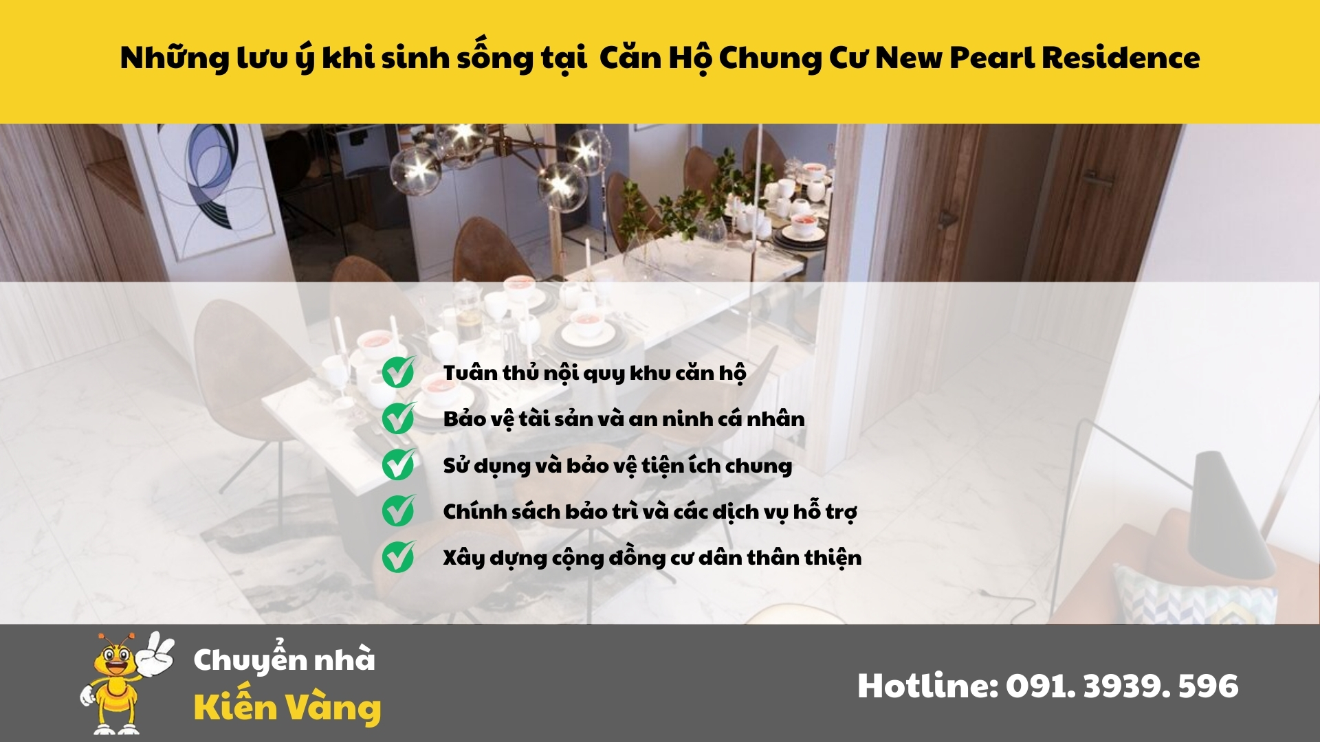 Những lưu ý khi sinh sống tại Căn hộ chung cư New Pearl Residence