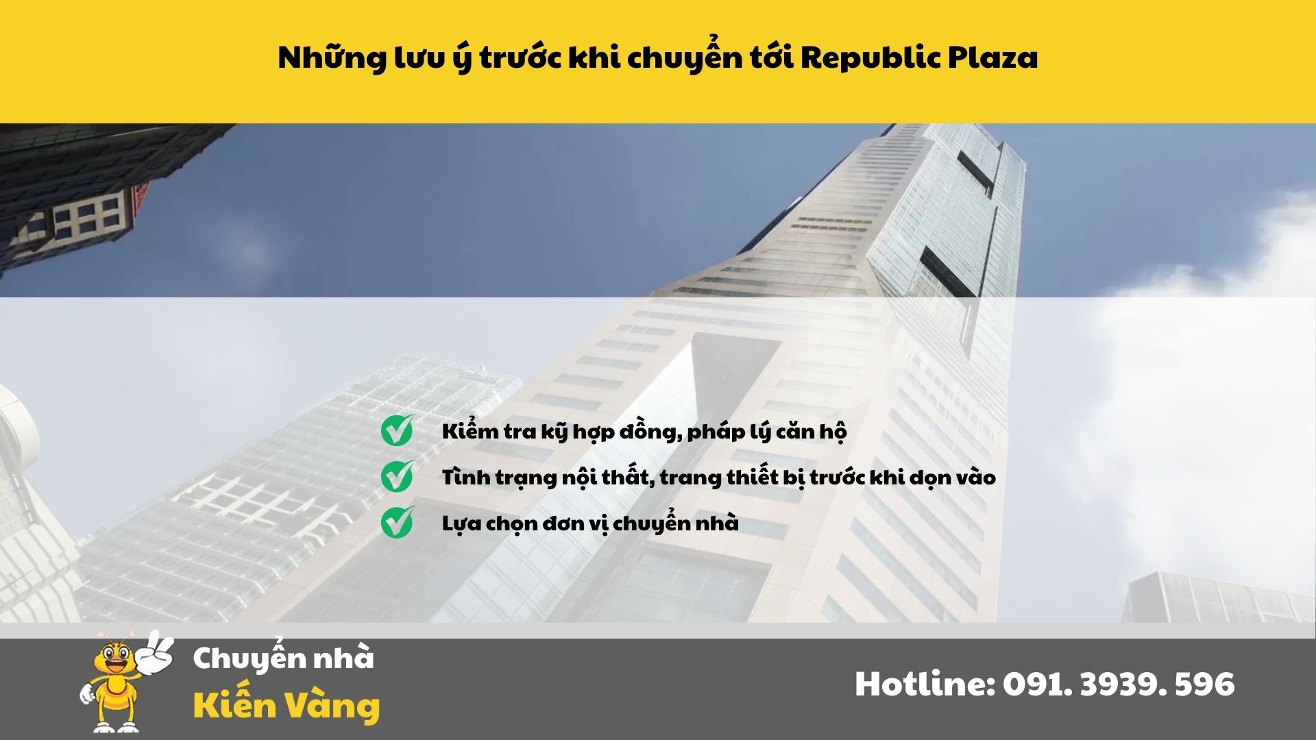 Những lưu ý trước khi chuyển tới sống tại Republic Plaza