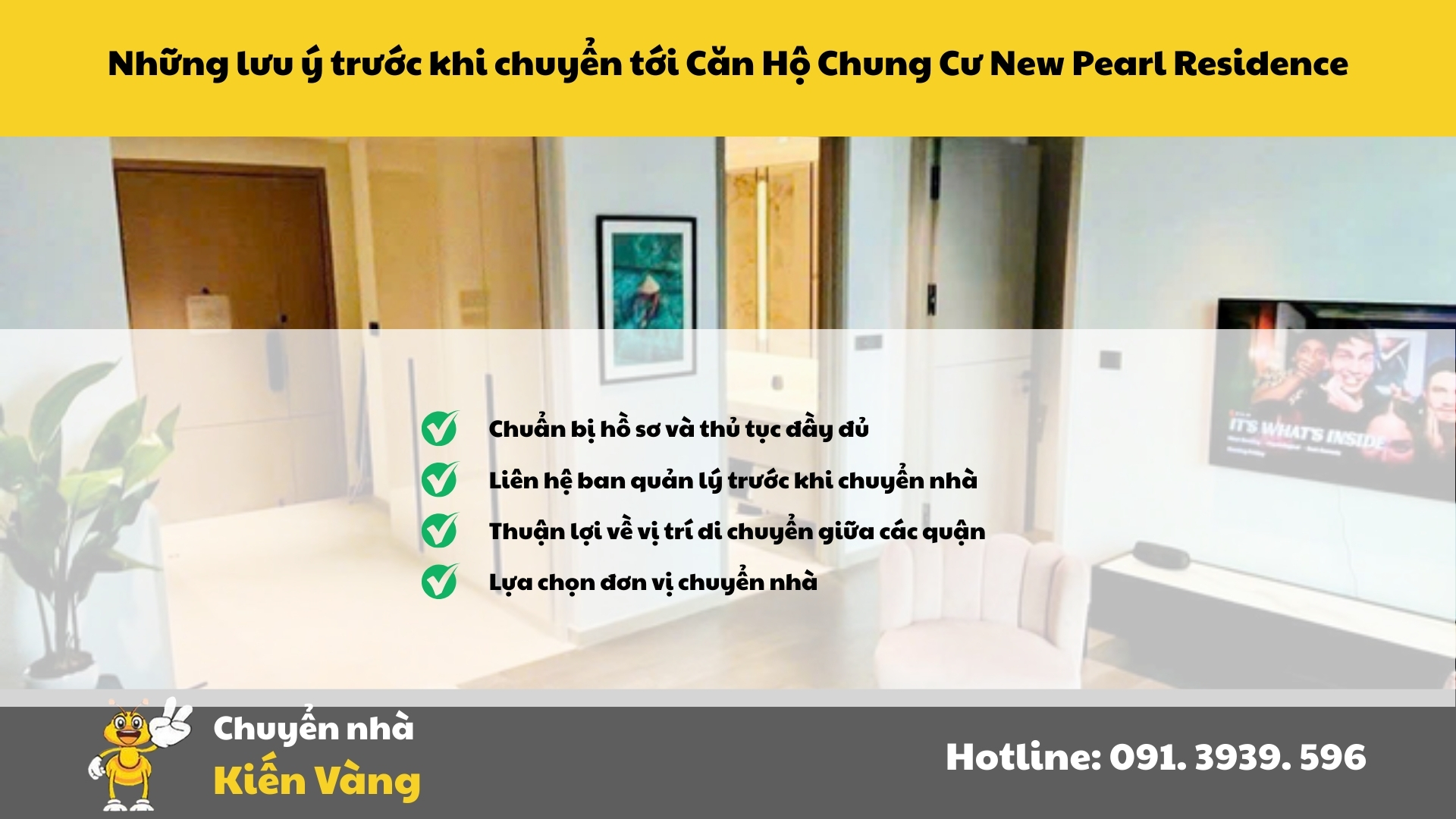 Những lưu ý trước khi chuyển tới tại Căn hộ chung cư New Pearl Residence