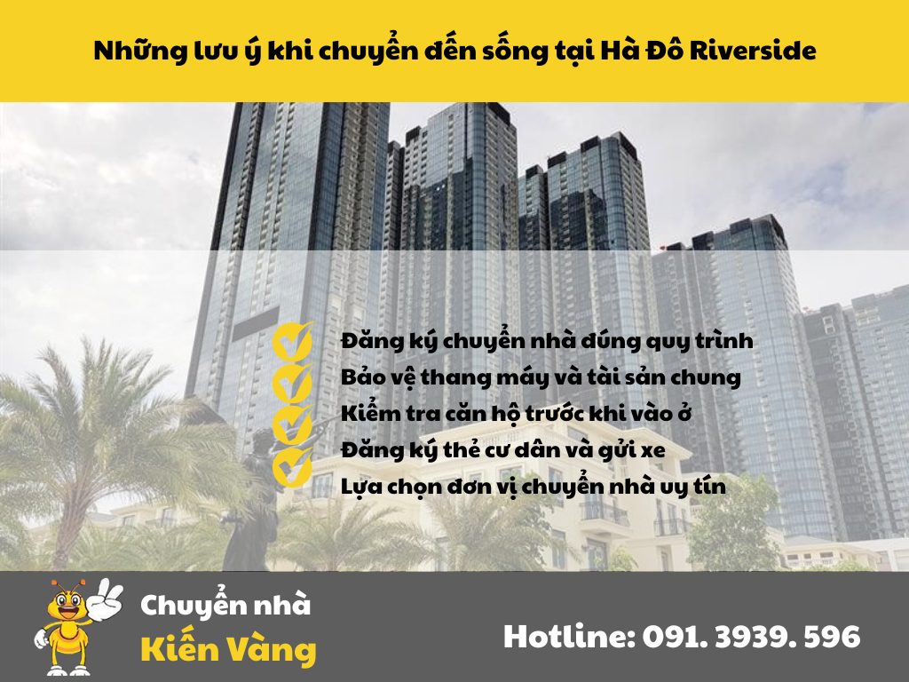Những lưu ý khi chuyển đến sống tại Hà Đô Riverside