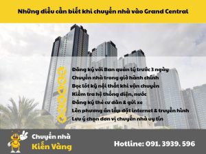Những điều cần biết khi chuyển nhà vào Grand Central