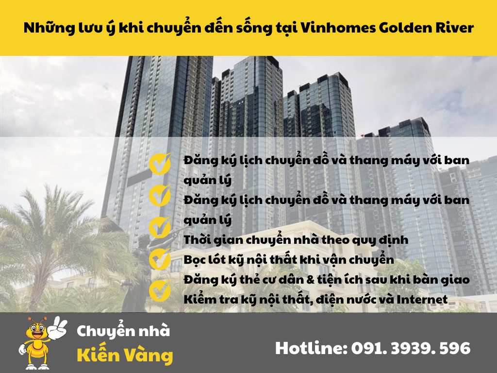 Những lưu ý khi chuyển đến sống tại Vinhomes Golden River