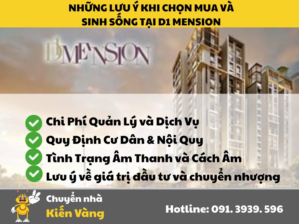 Những lưu ý khi chọn mua và sinh sống tại D1 Mension