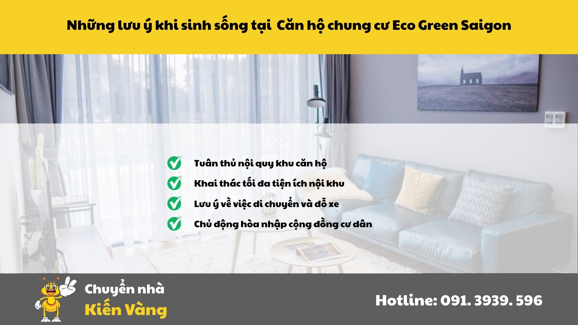 Những lưu ý khi sinh sống tại Căn hộ Eco Green Saigon
