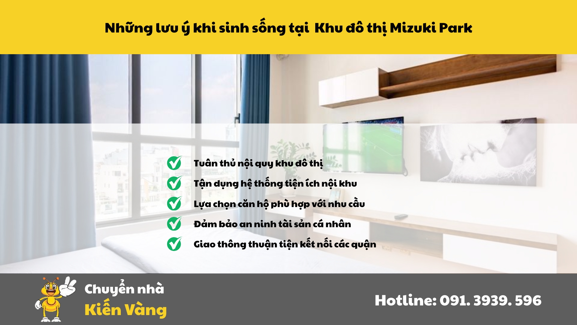 Những lưu ý khi sinh sống tại Khu đô thị Mizuki Park
