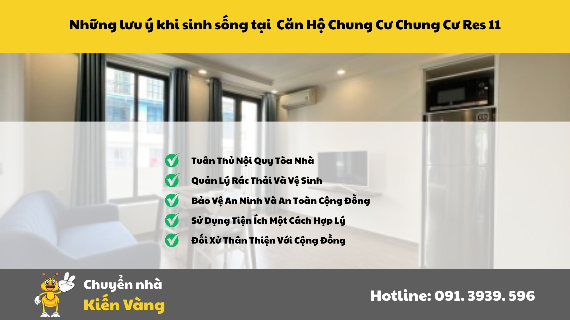 Những Lưu Ý Khi Sinh Sống Tại Căn Hộ Chung Cư Chung Cư Res 11