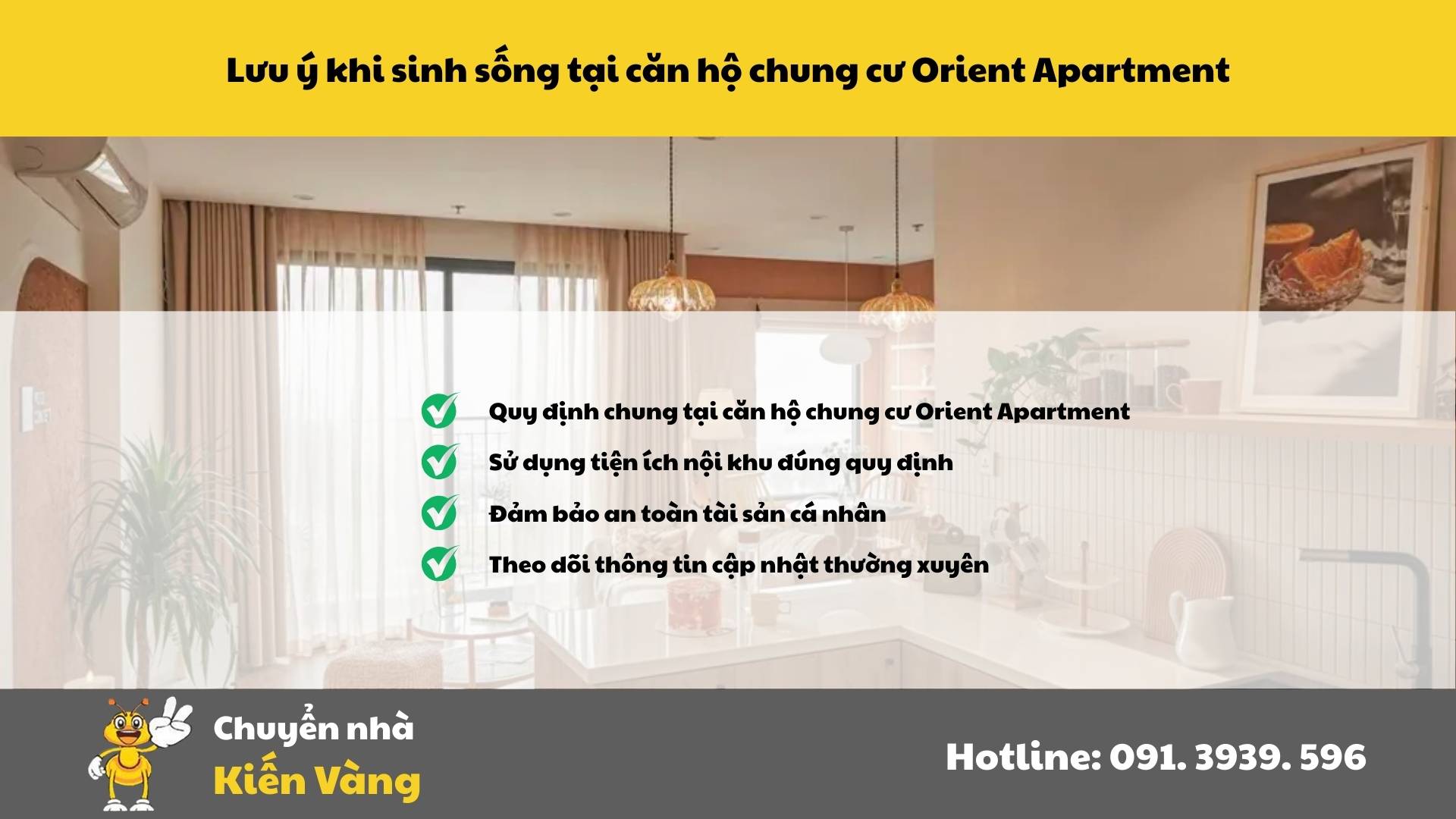 Lưu ý khi sinh sống tại căn hộ chung cư Orient Apartment Quận 4