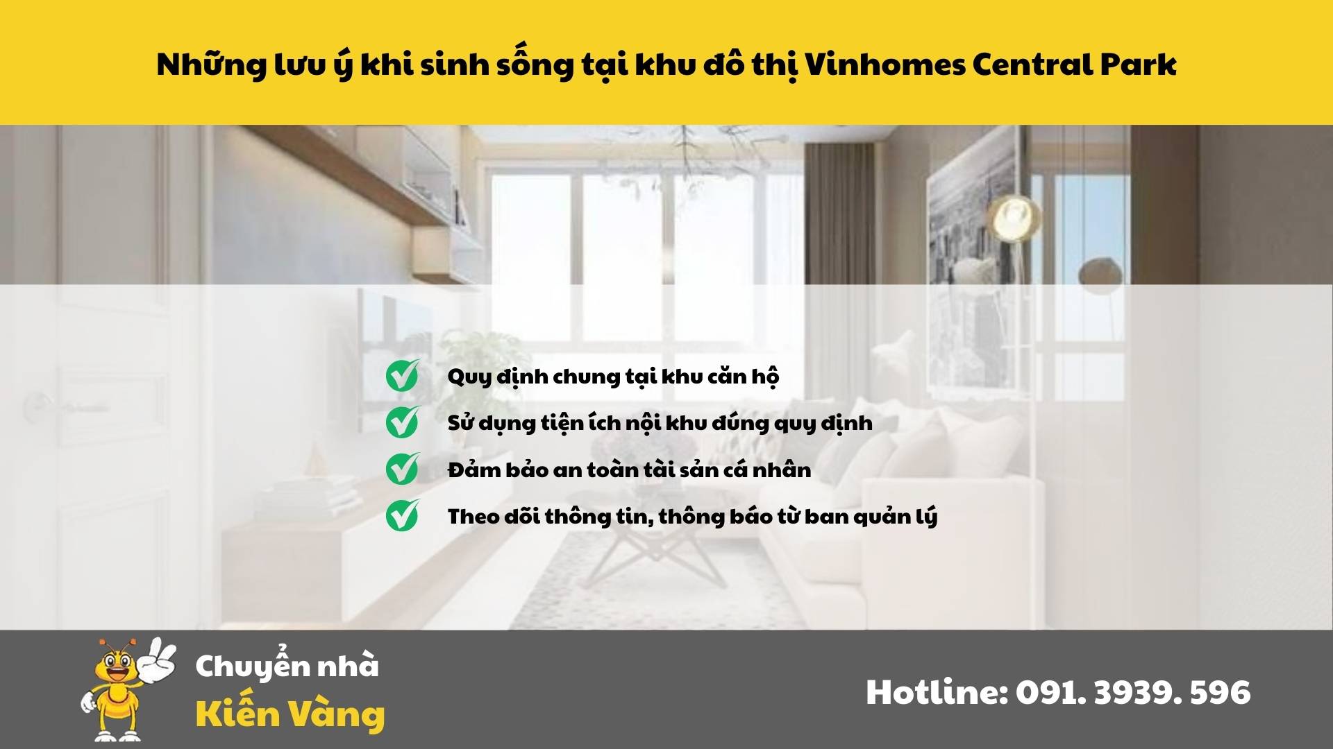 Những lưu ý khi sinh sống tại khu đô thị Vinhomes Central Park