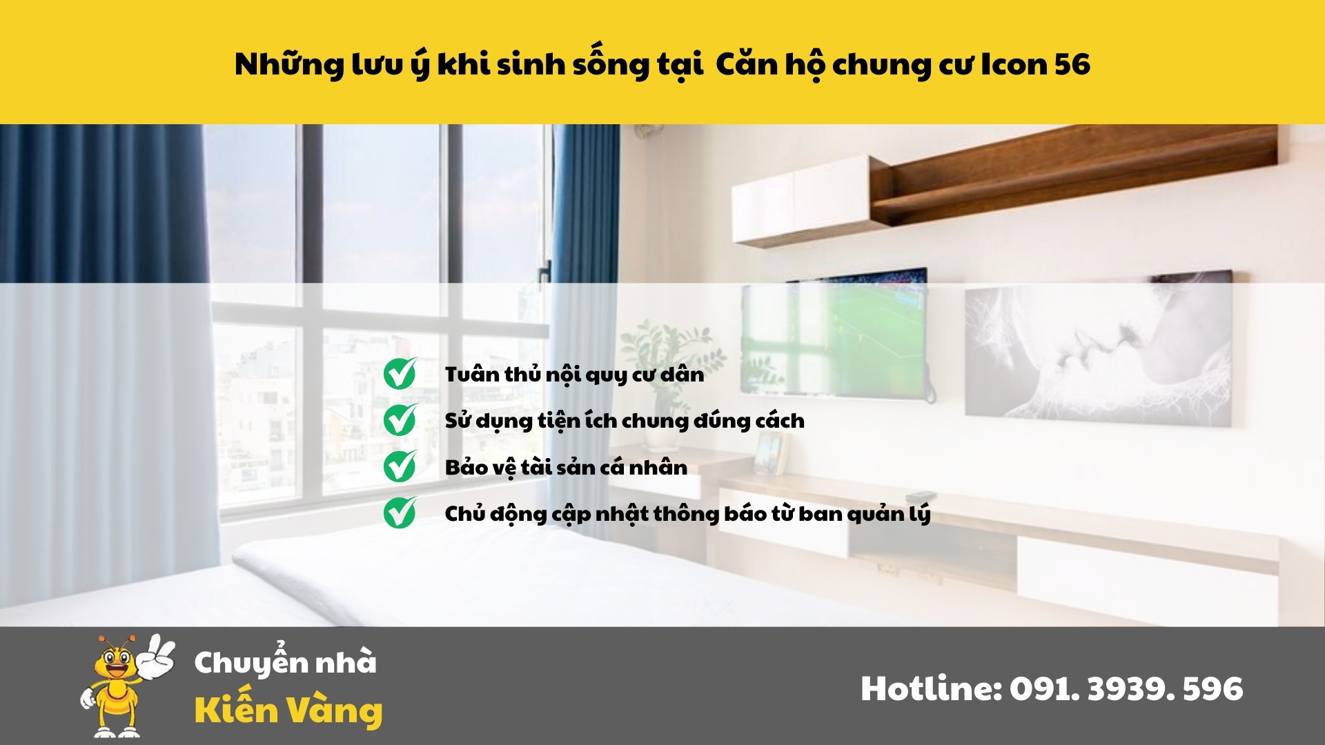 Những lưu ý khi sinh sống tại Căn hộ chung cư Icon 56