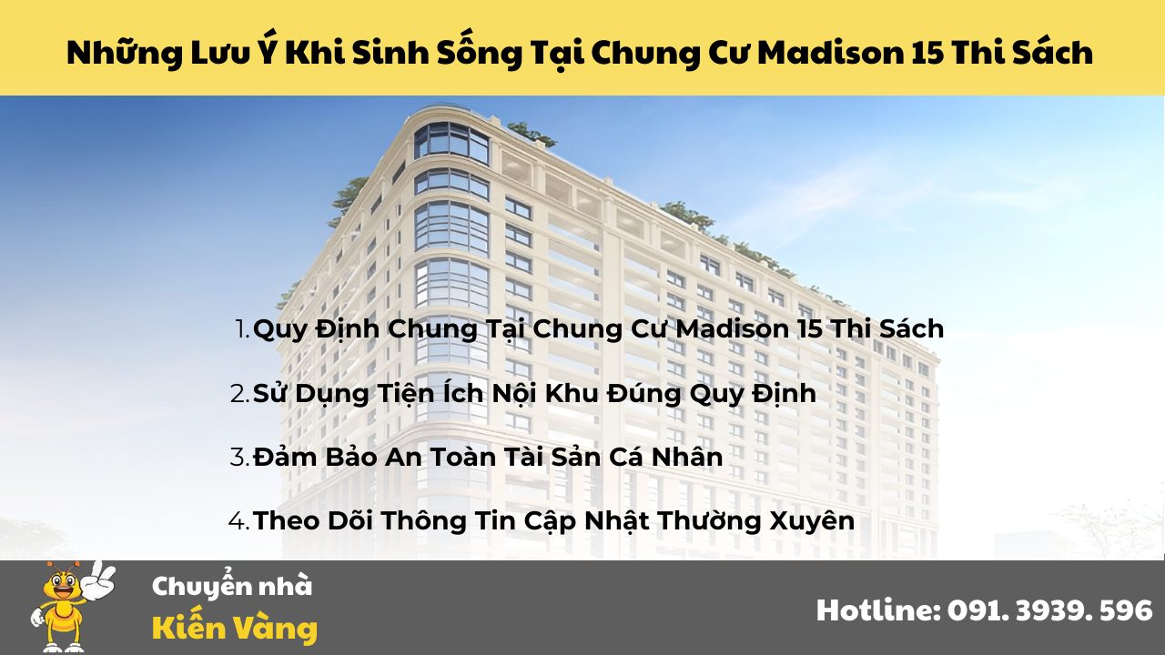 Những Lưu Ý Khi Sinh Sống Tại Chung Cư Madison 15 Thi Sách