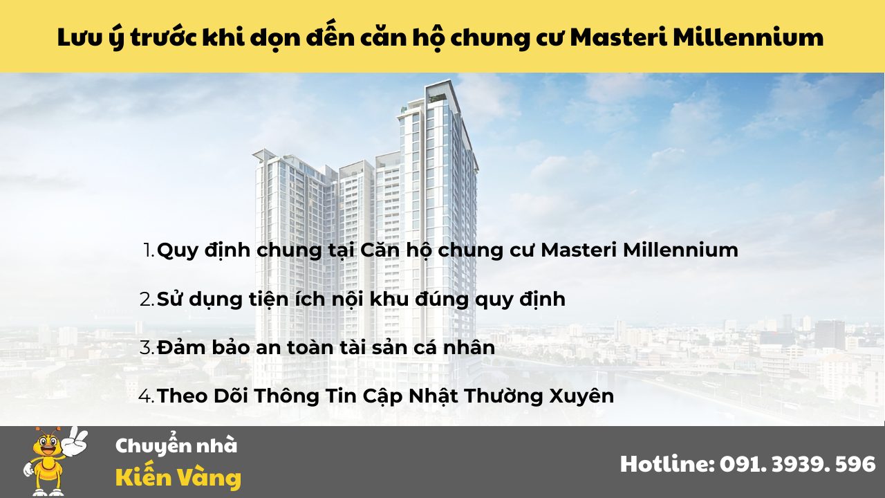Lưu ý trước khi dọn đến căn hộ chung cư Masteri Millennium
