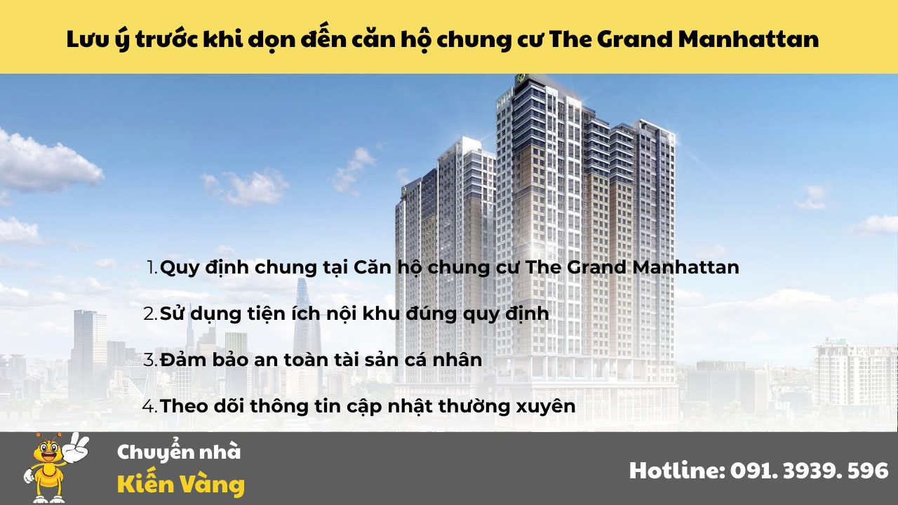 Lưu ý trước khi dọn đến căn hộ chung cư The Grand Manhattan