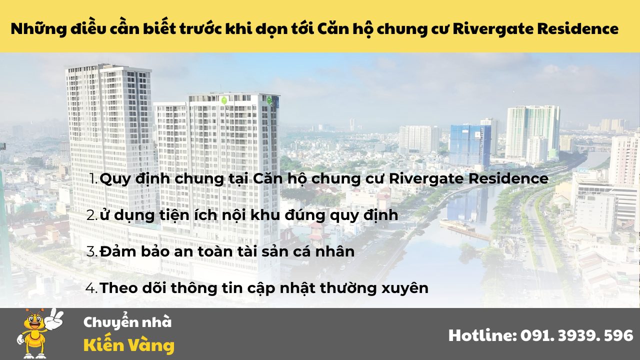 Những điều cần biết trước khi dọn tới Căn hộ chung cư Rivergate Residence
