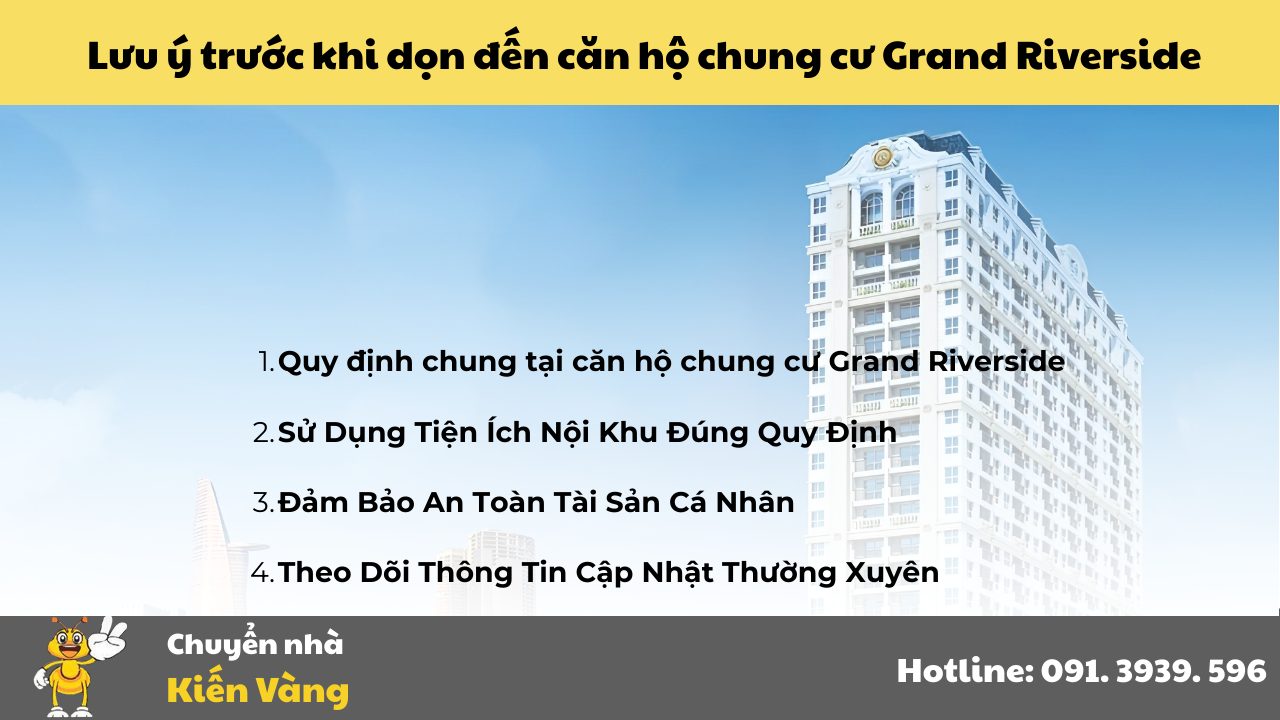 Lưu ý trước khi dọn đến căn hộ chung cư Grand Riverside
