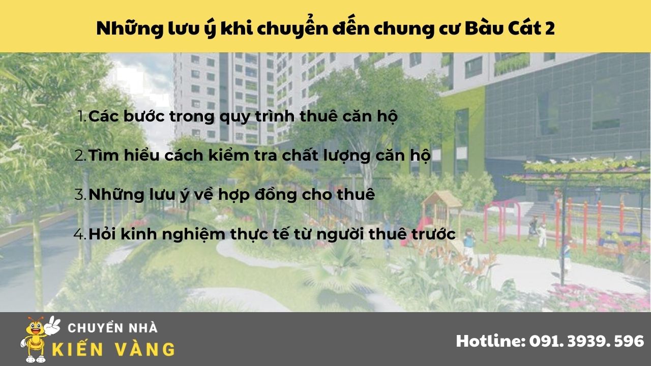 Những lưu ý khi chuyển đến chung cư Bàu Cát 2
