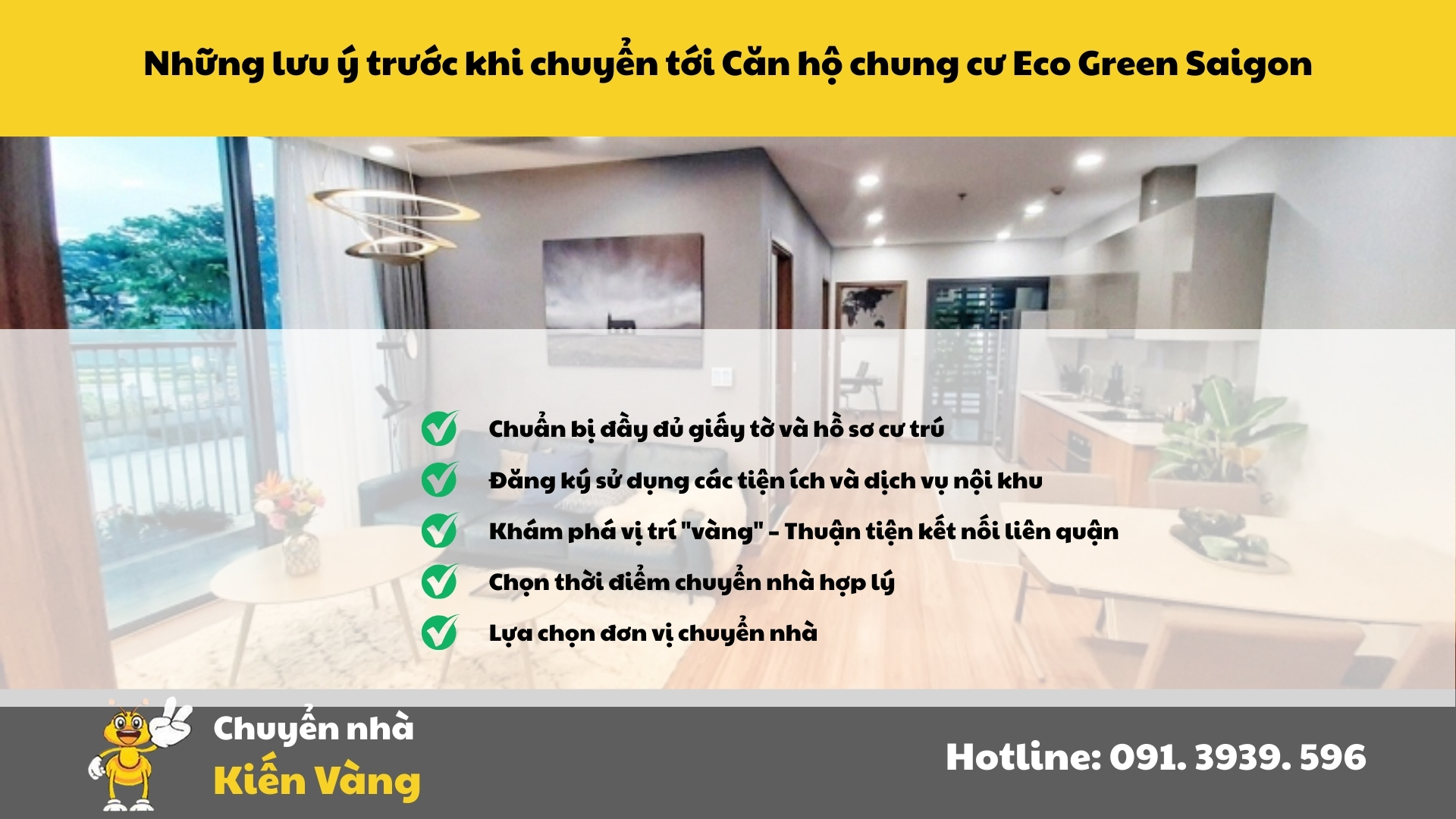 Những lưu ý trước khi chuyển tới Căn hộ Eco Green Saigon