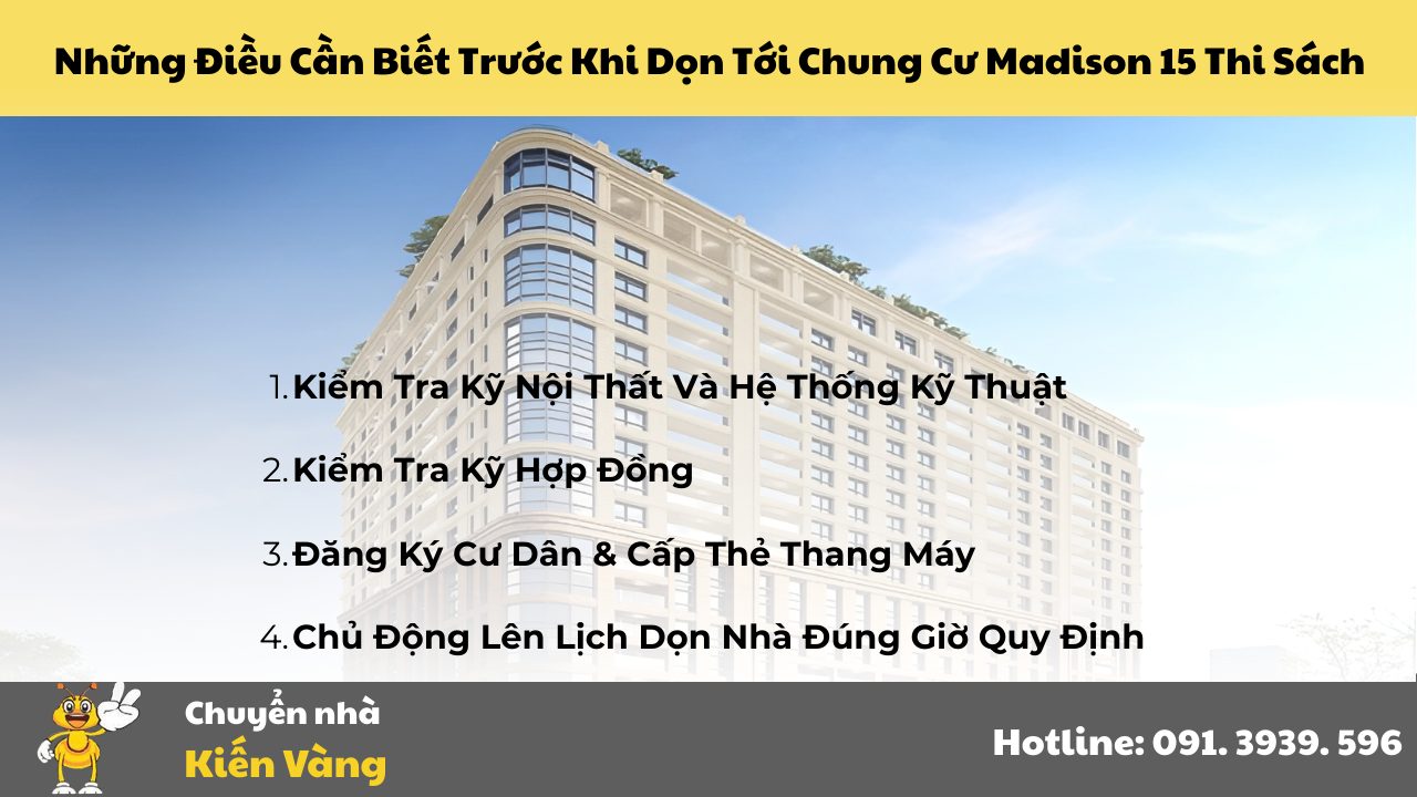 Những Điều Cần Biết Trước Khi Dọn Tới Chung Cư Madison 15 Thi Sách