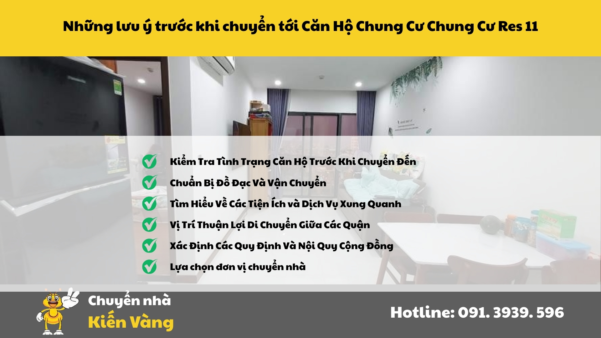Những Lưu Ý Trước Khi Chuyển Tới Căn Hộ Chung Cư Chung Cư Res 11