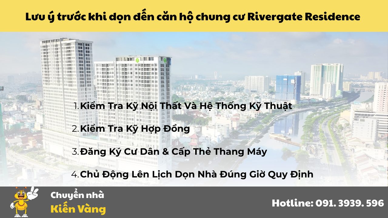 Lưu ý trước khi dọn đến căn hộ chung cư Rivergate Residence