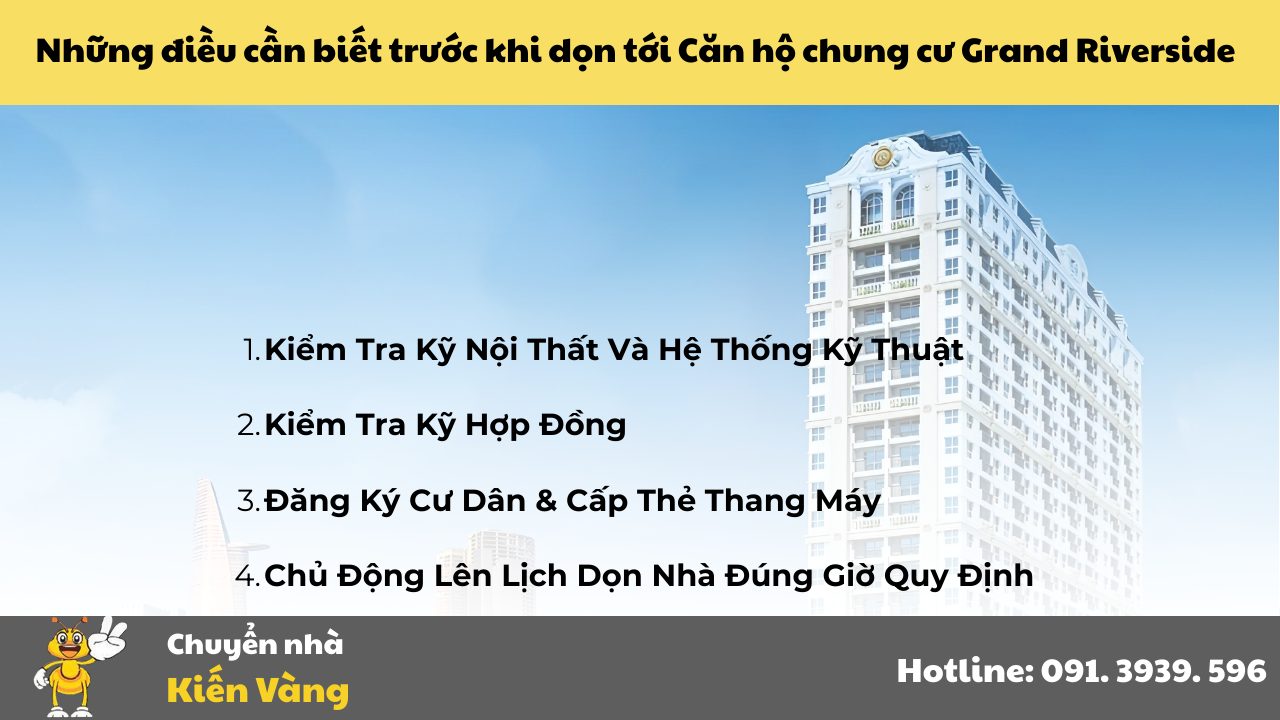Những điều cần biết trước khi dọn tới Căn hộ chung cư Grand Riverside