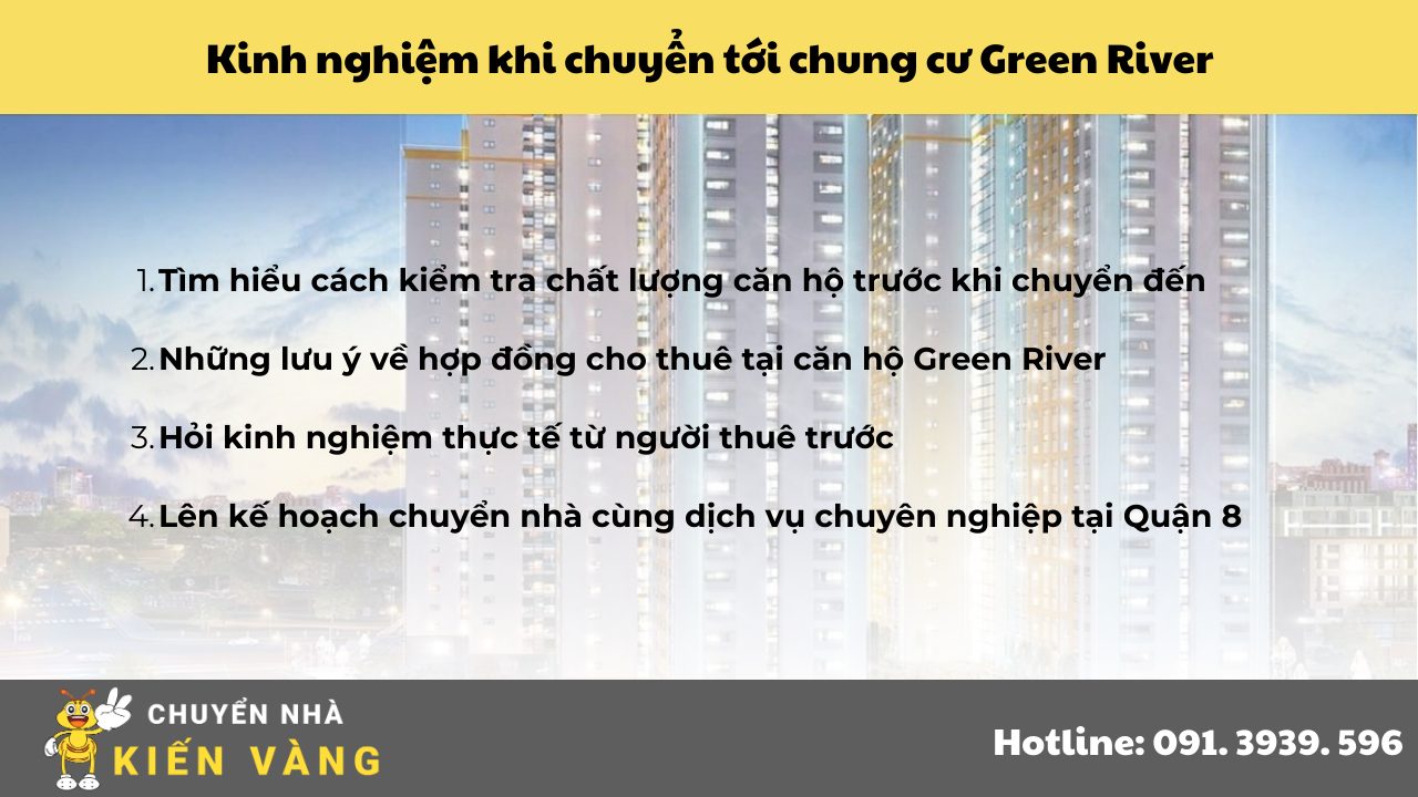 Kinh nghiệm khi chuyển tới chung cư Green River Quận 8