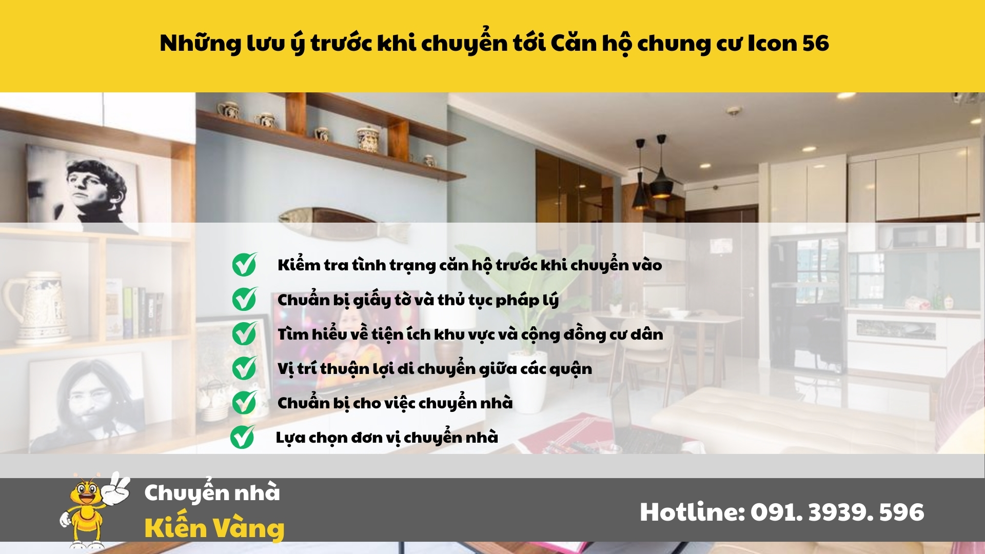 Những lưu ý trước khi chuyển tới sinh sống tại Icon 56
