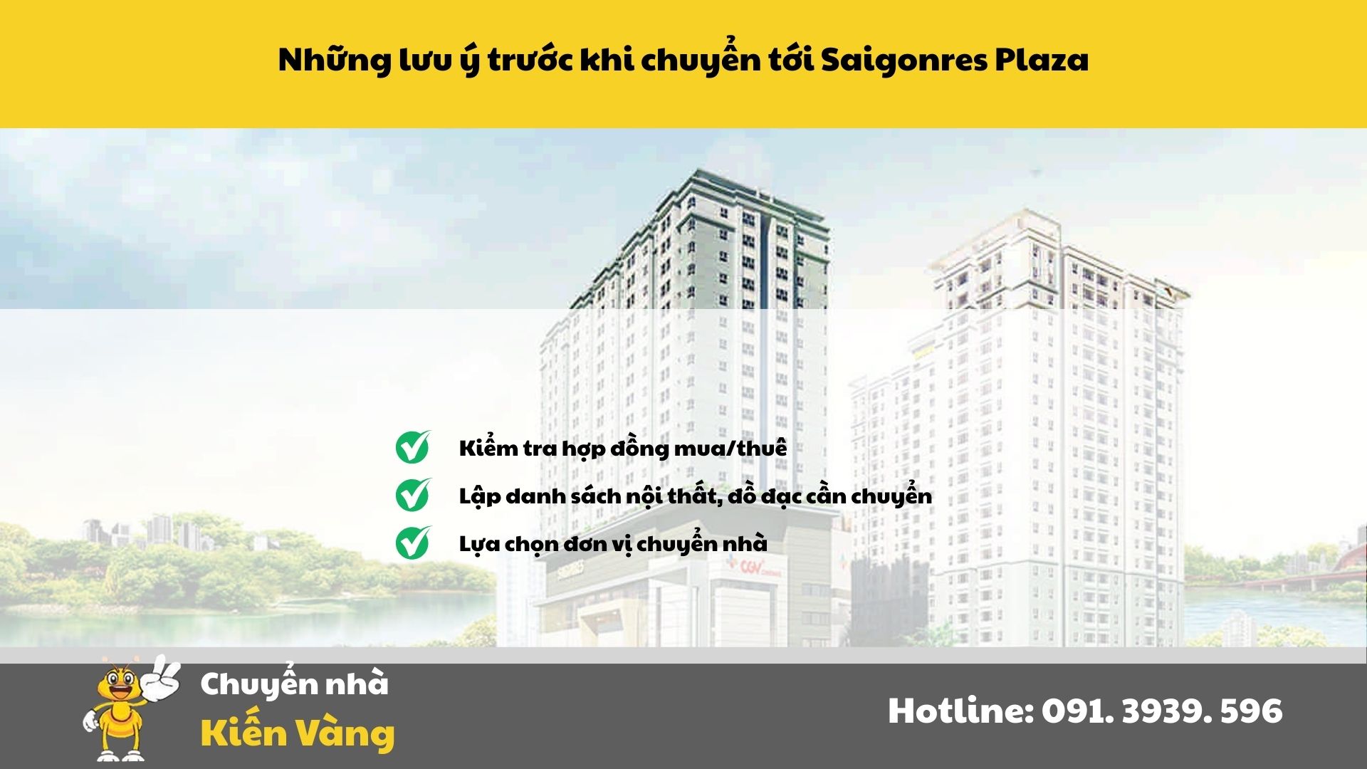 Những lưu ý trước khi chuyển đến Căn hộ chung cư Saigonres Plaza