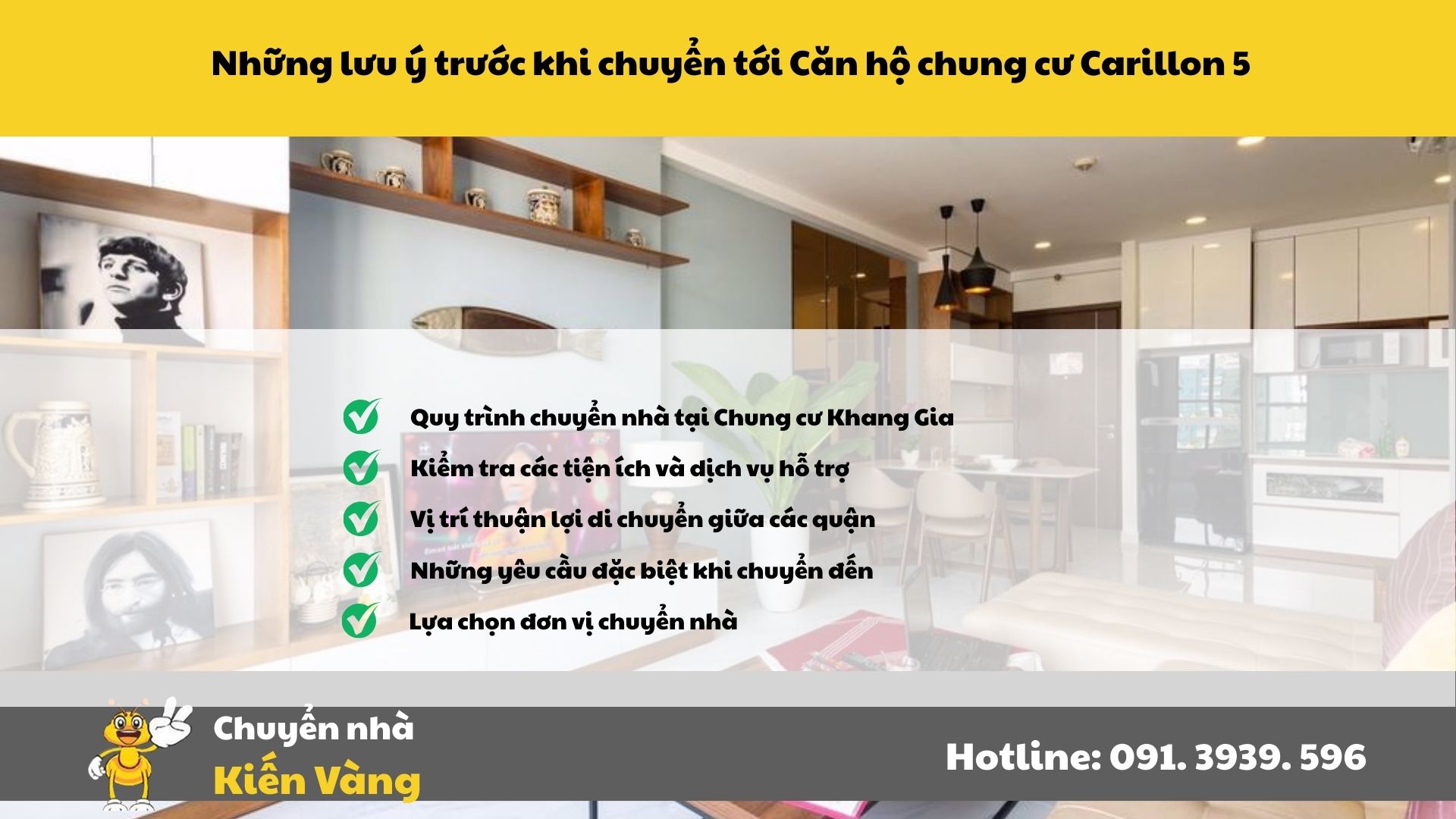 Những lưu ý trước khi chuyển đến Chung cư Khang Gia