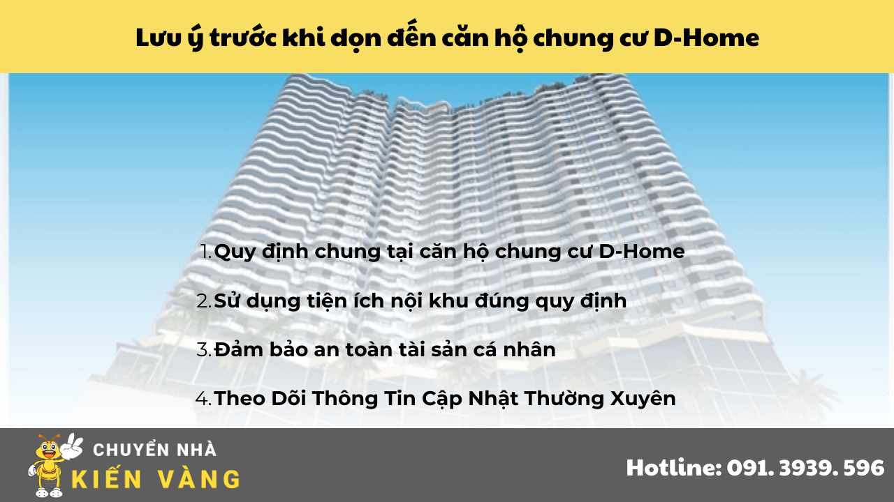 Lưu ý trước khi dọn đến căn hộ chung cư D-Home Quận 6