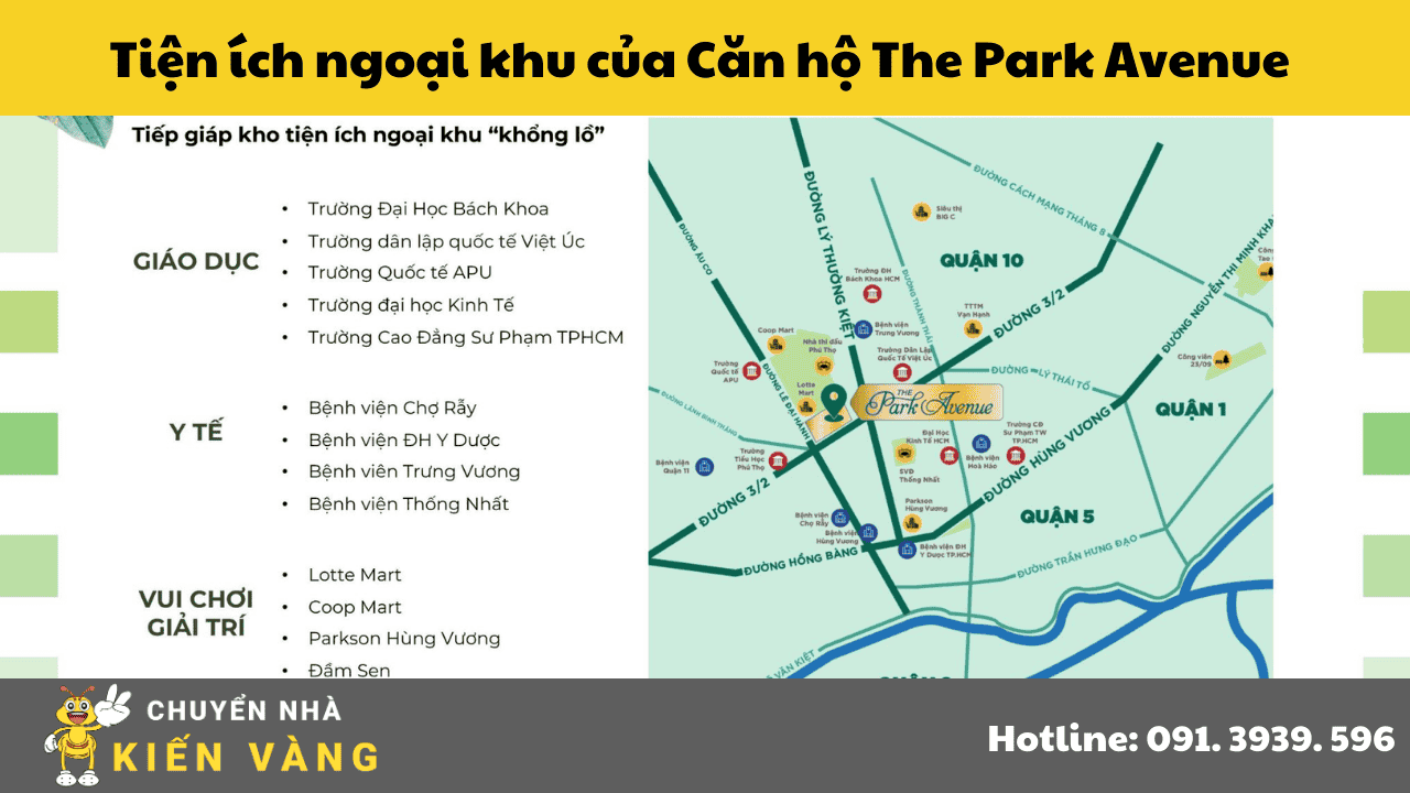 Tiện ích ngoại khu của Căn hộ The Park Avenue