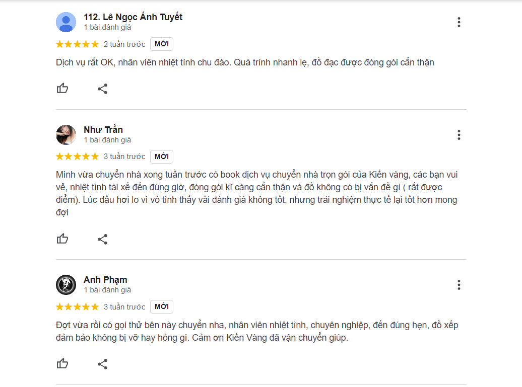 Hình ảnh đánh giá review 5 sao từ nhiều khách hàng tin dùng