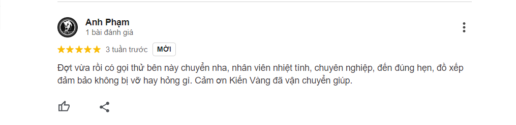 Review 5 sao từ khách hàng Anh Phạm
