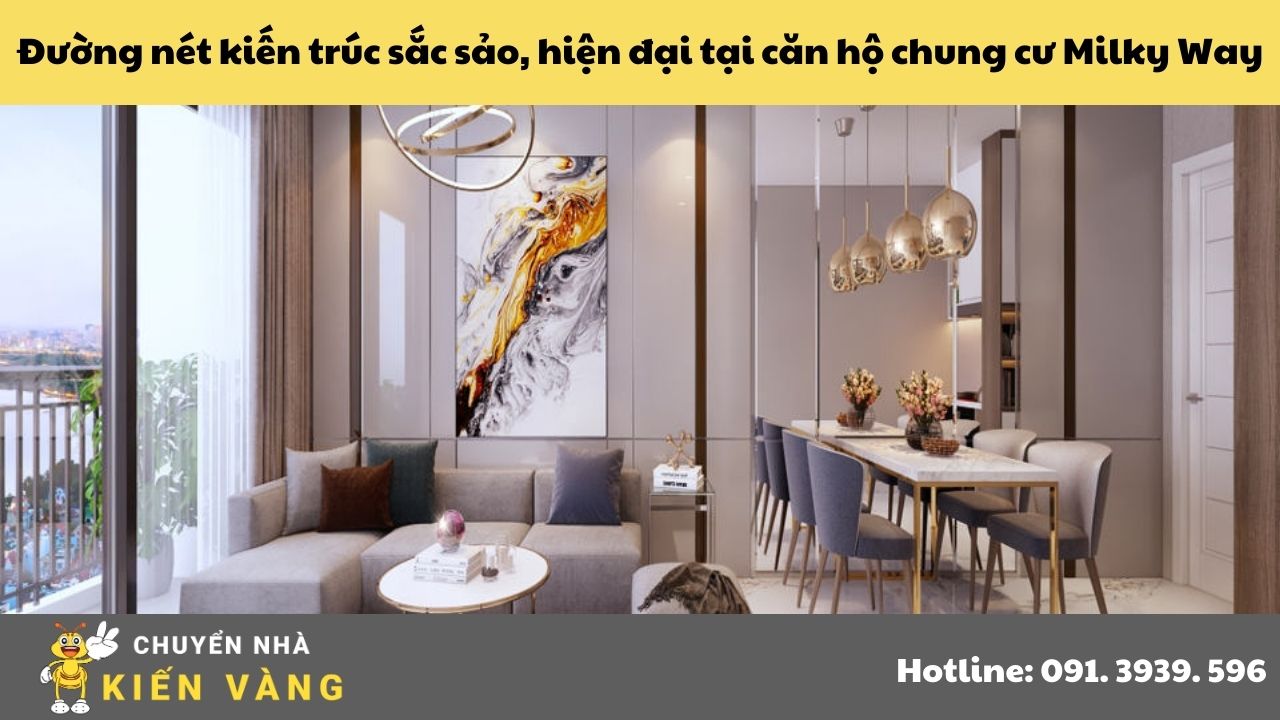 Đường nét kiến trúc sắc sảo, hiện đại tại căn hộ chung cư Milky Way