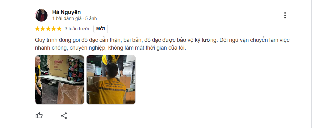 Review 5 sao từ khách hàng - Chị Hà