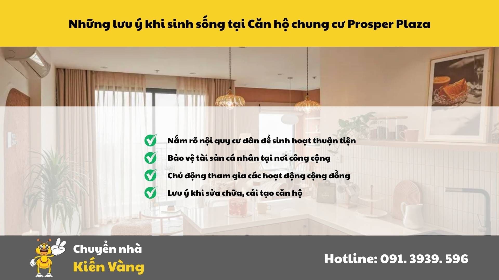 Những lưu ý khi sinh sống tại căn hộ Prosper Plaza