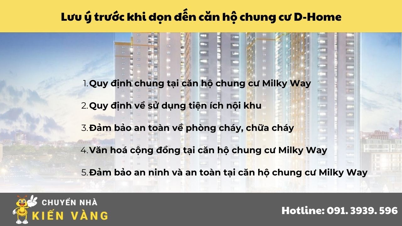 Những lưu ý khi sinh sống căn hộ chung cư Milky Way