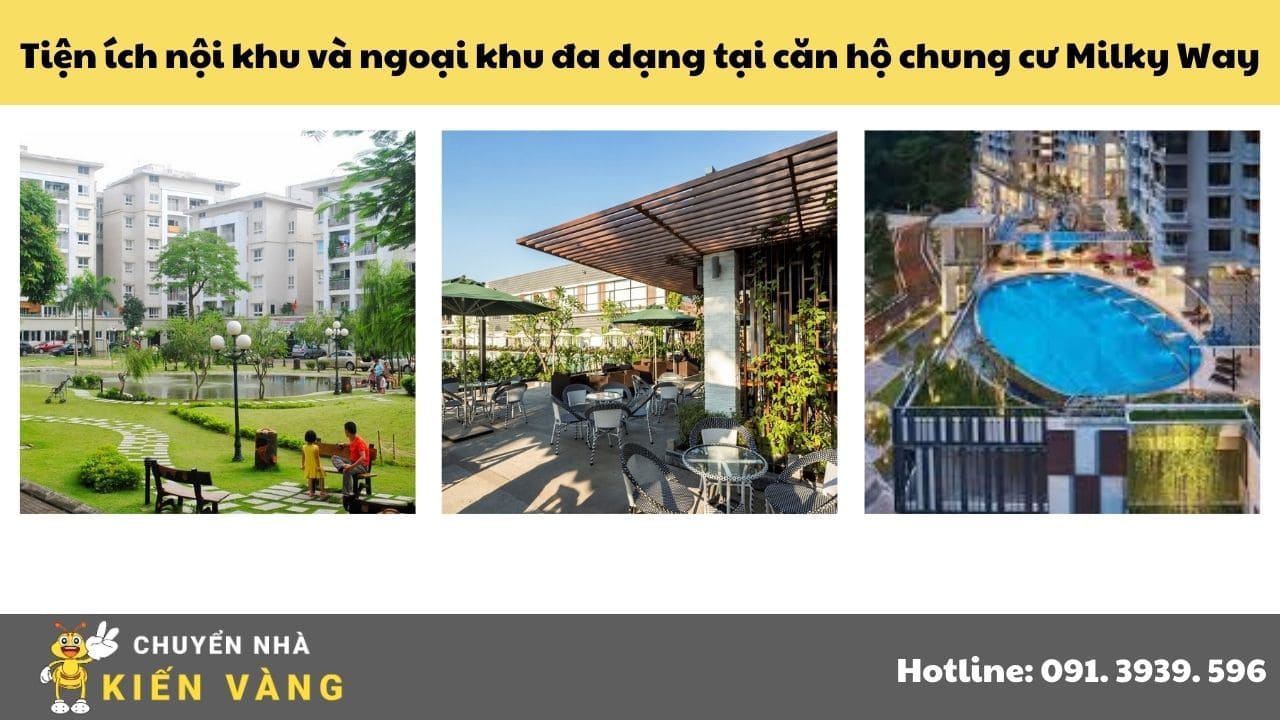 Tiện ích nội khu và ngoại khu đa dạng tại căn hộ chung cư Milky Way