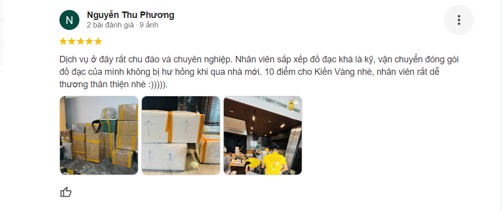 Hình ảnh đánh giá review 5 sao từ chị Phương