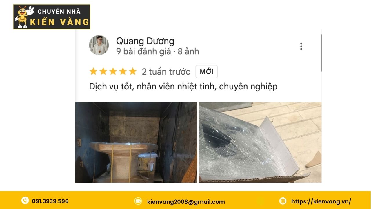 Chuyển nhà trọn gói tại căn hộ One Alpha Riverside quận 1 6 Anh Quang Dương chia sẻ ngắn gọn về chất lượng nhân viên: