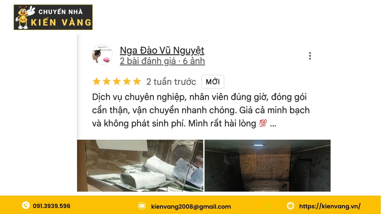 Dịch vụ chuyển văn phòng trọn gói tại The EverRich Infinity 7 Đánh giá thực tế của khách hàng về dịch vụ Chuyển Nhà Kiến Vàng